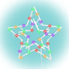 KID503M Home KID503M csillag ablakdísz, kül- és beltéri kivitel, 35 db színes LED, 2 tapadókorong, 