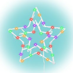 KID503M Home KID503M csillag ablakdísz, kül- és beltéri kivitel, 35 db színes LED, 2 tapadókorong, 