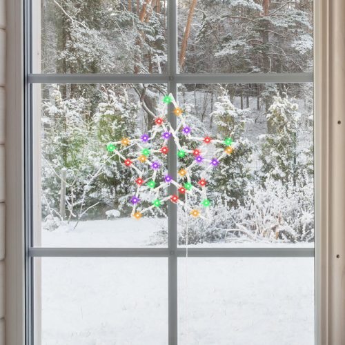 KID503M Home KID503M csillag ablakdísz, kül- és beltéri kivitel, 35 db színes LED, 2 tapadókorong, 