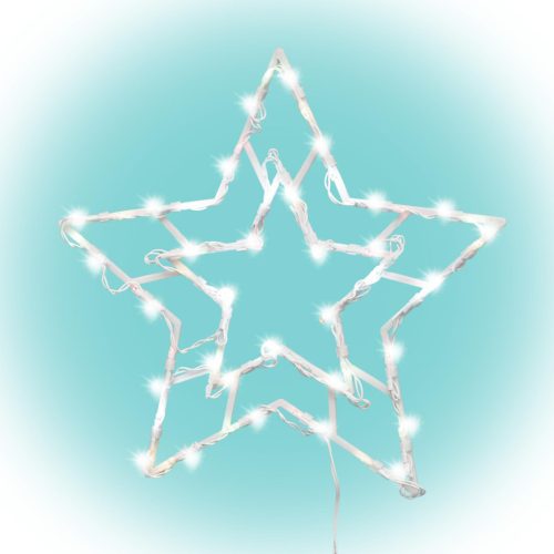 HOME KID503WW csillag ablakdísz, kül- és beltéri kivitel, 35 db melegfehér LED, 2 tapadókorong, fehér tápkábel, 33 x 28 cm