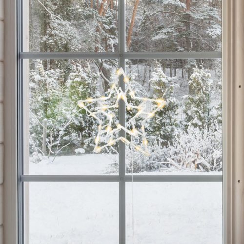 KID503WW Home KID503WW csillag ablakdísz, kül- és beltéri kivitel, 35 db melegfehér LED, 2 tapadóko