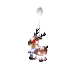 KID_311 Home KID 311 rénszarvas ablakdísz, 10 db LED, öntapadó elemtartó, 10 x 26 cm