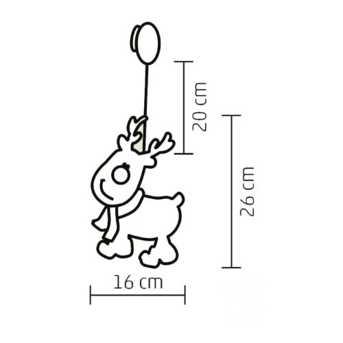 KID_311 Home KID 311 rénszarvas ablakdísz, 10 db LED, öntapadó elemtartó, 10 x 26 cm