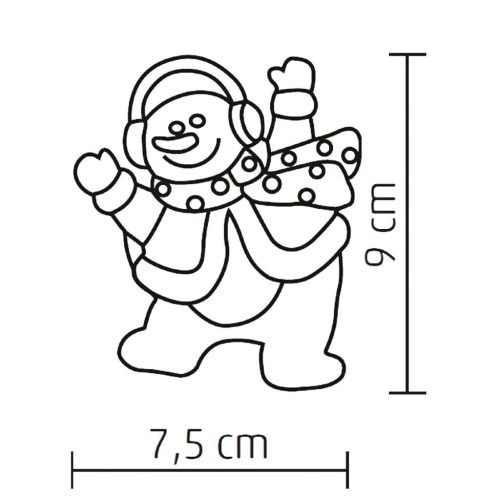 KID_322 Home KID 322 LED-es ablakdísz, 1 db LED, öntapadós, hóember, színváltó