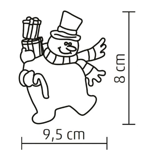 KID_324 Home KID 324 LED-es ablakdísz, hóember, beltéri kivitel, 1db színváltó LED