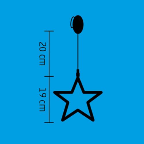 KID_411 Home KID 411 csillag ablakdísz, 8 db LED, öntapadós elemtartó