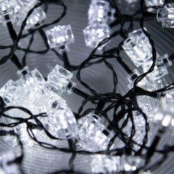   HOME KII50CUBE dekorációs fényfüzér, hidegfehér, 50 LED, + 50 akril kocka dekoráció, beltéri