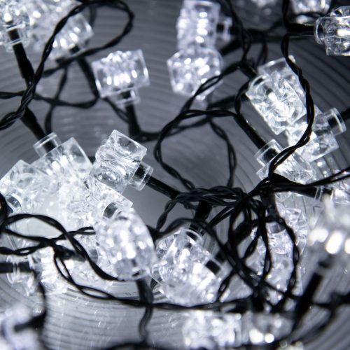 HOME KII50CUBE dekorációs fényfüzér, hidegfehér, 50 LED, + 50 akril kocka dekoráció, beltéri