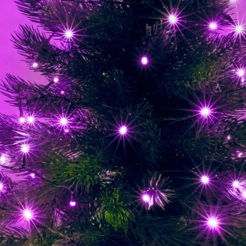 KII_100_P Home KII 100/P LED-es fényfüzér, 8 m / 100 db pink LED, állófényű, zöld vezeték, hálózati