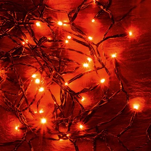 KII_100_R Home KII 100/R LED-es fényfüzér, 8 m / 100 db piros LED, állófényű, zöld vezeték, hálózat