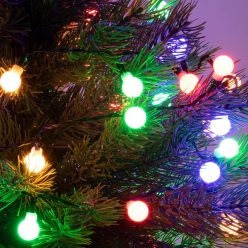   HOME KII 200B/M LED-es gömb fényfüzér, 16 m / 200 db színes LED, állófényű, zöld vezeték, hálózati adapter, beltéri kivitel