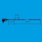 KII_200_WW Home KII 200/WW LED-es fényfüzér, 16 m / 200 db melegfehér LED, állófényű, zöld vezeték,