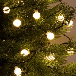   HOME KII 50B/WW LED-es gömb fényfüzér, 4 m / 50 db melegfehér LED, állófényű, zöld vezeték, hálózati adapter, beltéri kivitel