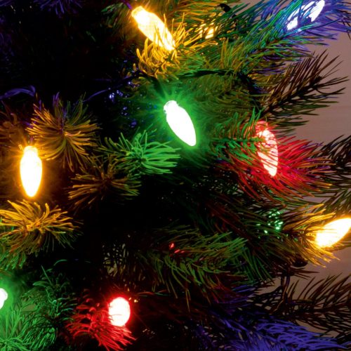 HOME KIL 40C/M LED-es fényfüzér, 4 m / 40 db színes dekorált LED, állófényű, zöld vezeték, hálózati adapter, beltéri kivitel