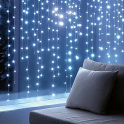 KIN168DWH HOME KIN168DWH DOT LED-es fényfüggöny, 168 db hidegfehér DOT LED, állófényű, átlátszó vez