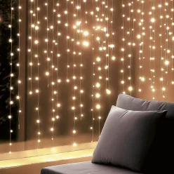 KIN168DWW HOME KIN168DWW DOT LED-es fényfüggöny, 168 db melegfehér DOT LED, állófényű, átlátszó vez
