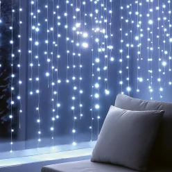 KIN294DWH HOME KIN294DWH DOT LED-es fényfüggöny, 294db hidegfehér DOT LED, 2m hosszú, állófényű, ad