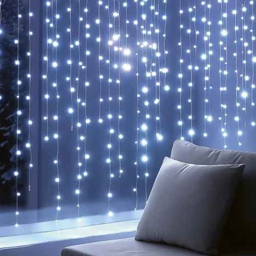 KIN294DWH HOME KIN294DWH DOT LED-es fényfüggöny, 294db hidegfehér DOT LED, 2m hosszú, állófényű, ad