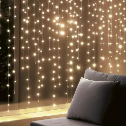 KIN294DWW HOME KIN294DWW DOT LED-es fényfüggöny, 294db melegfehér DOT LED, 2m hosszú, állófényű, ad