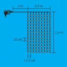 KIN_126C_WW Home KIN 126C/WW LED-es fényfüggöny, 0,9x1,4 m / 126 db melegfehér LED, fehér vezeték, 