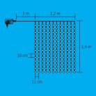 KIN_168C_WH Home KIN 168C/WH LED-es fényfüggöny, 1,2x1,4 m / 168 db hidegfehér LED, fehér vezeték, 
