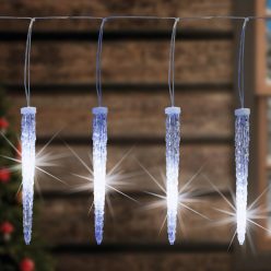   HOME KJL 360 LED-es jégcsap fényfüzér, 5,32x0,36 m / 360 db hidegfehér LED, 15 db jégcsap, átlátszó vezeték, fényjáték, hálózati adapter, kül- és beltéri kivitel