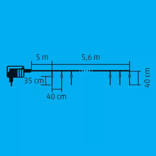 KJL_360 Home KJL 360 LED-es jégcsap fényfüzér, 5,32x0,36 m / 360 db hidegfehér LED, 15 db jégcsap, 