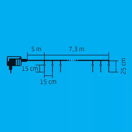 KJL_50C Home KJL 50C LED-es jégcsap fényfüzér, 7,3x0,25 m / 50 db hidegfehér LED, 50 db jégcsap, fe