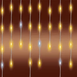 KKF300D5M HOME KKF300D5M LED-es sziporkázó fényfüggöny, 300 db melegfehér DOT LED, átlátszó vezeték