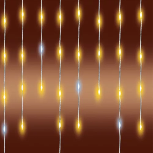 KKF300D5M HOME KKF300D5M LED-es sziporkázó fényfüggöny, 300 db melegfehér DOT LED, átlátszó vezeték