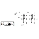 KKF600D10M HOME KKF600D10M LED-es sziporkázó fényfüggöny, 600 db melegfehér DOT LED, átlátszó vezet
