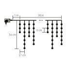 HOME KKF 908/WH LED-es fényfüggöny, 30 m / 900 db hidegfehér LED, 8 fényprogram, fehér vezeték, hálózati adapter, kül- és beltéri kivitel