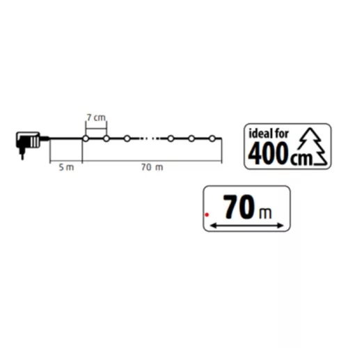 KKL1012DWH HOME KKL1012DWH DOT LED-es fényfüzér, 1000db hidegfehér LED, 70m hosszú, 8+4 funkció, át