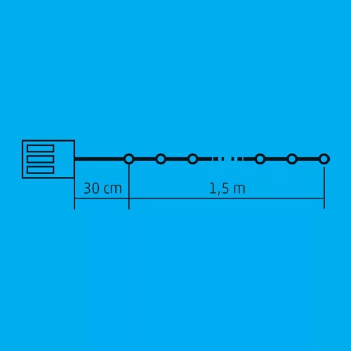 KLG_25 Home KLG 25 micro LED-es gyöngy fényfüzér, 1,5 m / 25 db melegfehér LED, állófényű, átlátszó