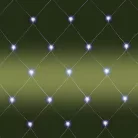 KLN_160C_WH Home KLN 160C/WH LED-es háló, 2x1,5 m / 160 db hidegfehér LED, zöld vezeték, állófényű,