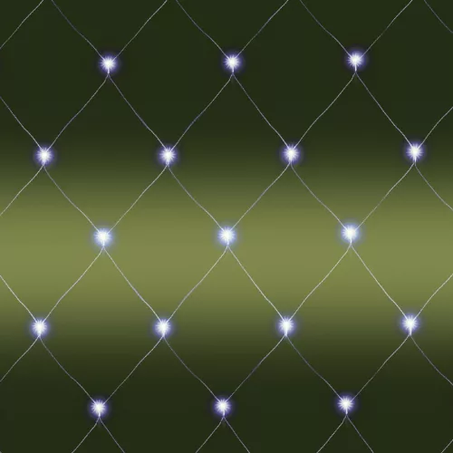 KLN_160C_WH Home KLN 160C/WH LED-es háló, 2x1,5 m / 160 db hidegfehér LED, zöld vezeték, állófényű,