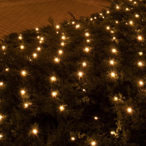 KLN_160C_WW Home KLN 160C/WW LED-es háló, 2x1,5 m / 160 db melegfehér LED, zöld vezeték, állófényű,