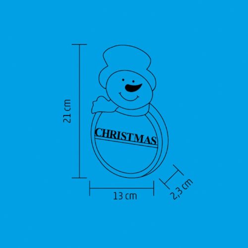 KLW_21_S Home KLW 21 S ajtódísz, ablakdísz, fa, hóember forma, 4 db LED, lézervágott, kapcsolható