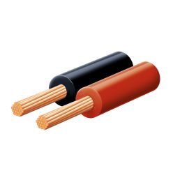 KL_0_15 SAL KL 0,15 hangszóróvezeték, piros-fekete, 2 x 0,15 mm2, 0,1 mm elemi szál, 100 m/ tekercs
