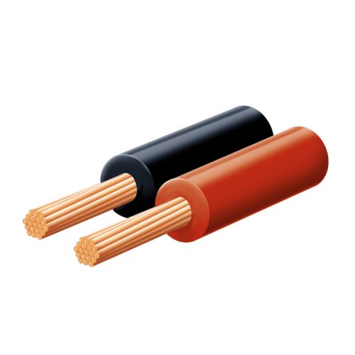 KL_0_15 SAL KL 0,15 hangszóróvezeték, piros-fekete, 2 x 0,15 mm2, 0,1 mm elemi szál, 100 m/ tekercs