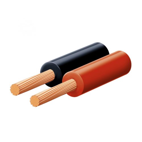 KL_0_5-10X SAL KL 0,5-10X hangszóróvezeték, piros-fekete, 2C x (64 x 0,10 mm), 0,1 mm-es elemi szál