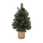 KMF60BLED Home KMF60BLED elemes műfenyő tobozokkal, LED-ekkel, 60cm magas, 30db melegfehér LED, 8 p