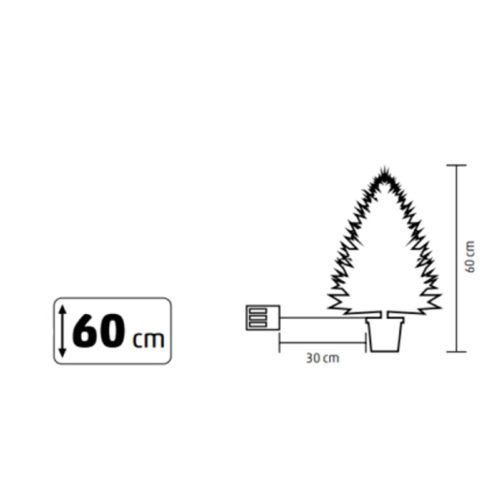 KMF60BLED Home KMF60BLED elemes műfenyő tobozokkal, LED-ekkel, 60cm magas, 30db melegfehér LED, 8 p