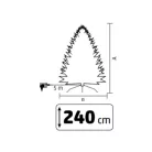KMF8LED240 HOME KMF8LED240 havas műfenyő LED-ekkel, 460db melegfehér LED, 240cm magas, 144cm átmérő