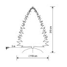 HOME KMF 6/210 műfenyő beépített világításSAL, 500 db LED, 210 cm magasság, 119 cm átmérő, talpkapcsoló, 4 funkció