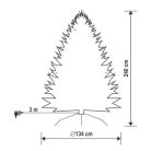 HOME KMF 6/240 műfenyő beépített világításSAL, 650 db LED, 240 cm magasság, 134 cm átmérő, talpkapcsoló, 4 funkció