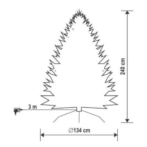 KMF_6_240 Home KMF 6/240 műfenyő beépített világítással, 650 db LED, 240 cm magasság, 134 cm átmérő