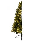 HOME KMF 7/180 fél műfenyő beépített világításSAL, 240 db LED, 180 cm magasság, 100 cm legnagyobb átmérő, sík oldal