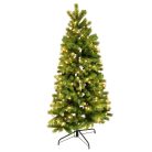 HOME KMF 7/180 fél műfenyő beépített világításSAL, 240 db LED, 180 cm magasság, 100 cm legnagyobb átmérő, sík oldal