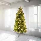 HOME KMF 7/180 fél műfenyő beépített világításSAL, 240 db LED, 180 cm magasság, 100 cm legnagyobb átmérő, sík oldal